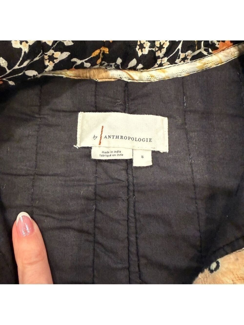 Anthropologie Jacket Patchwork Quilted Jacket Floral Boho Coat Size S - Picture 8 of 14